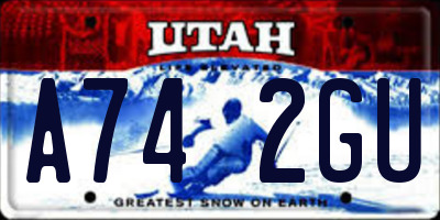 UT license plate A742GU