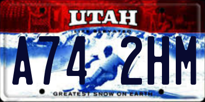UT license plate A742HM