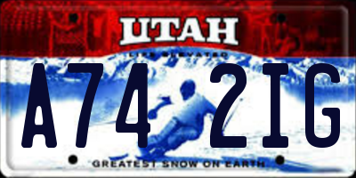 UT license plate A742IG