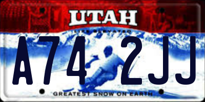 UT license plate A742JJ