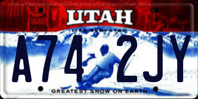 UT license plate A742JY