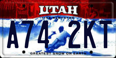 UT license plate A742KT