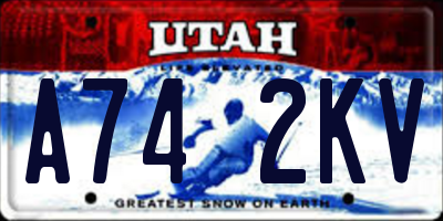 UT license plate A742KV