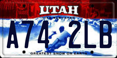 UT license plate A742LB