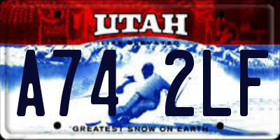 UT license plate A742LF