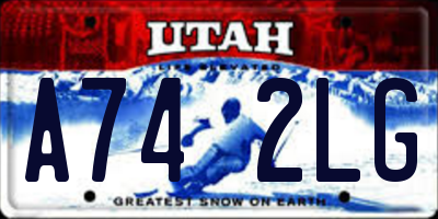 UT license plate A742LG