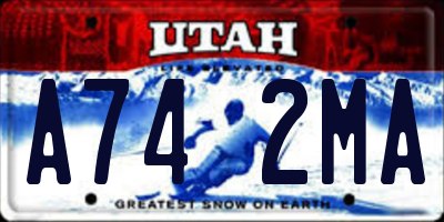 UT license plate A742MA