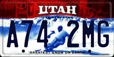 UT license plate A742MG