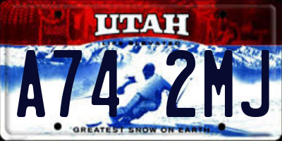 UT license plate A742MJ