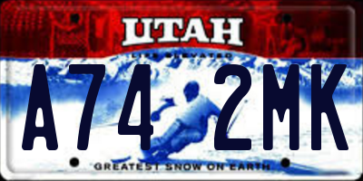 UT license plate A742MK