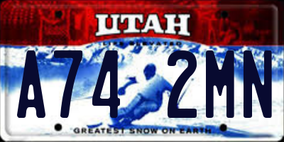 UT license plate A742MN