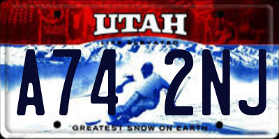 UT license plate A742NJ