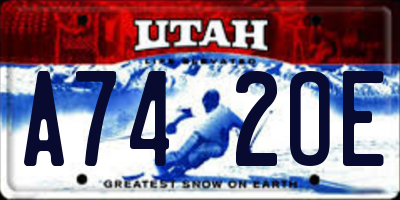 UT license plate A742OE