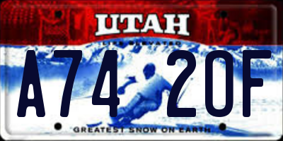 UT license plate A742OF