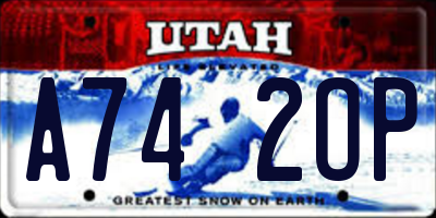 UT license plate A742OP