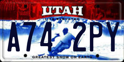 UT license plate A742PY