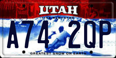 UT license plate A742QP
