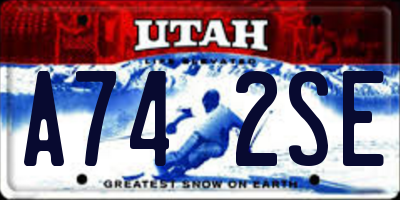 UT license plate A742SE