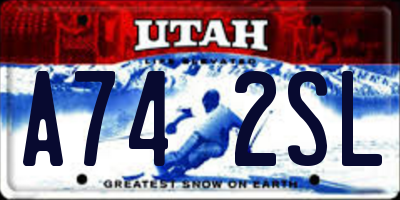 UT license plate A742SL