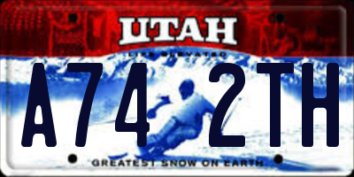 UT license plate A742TH