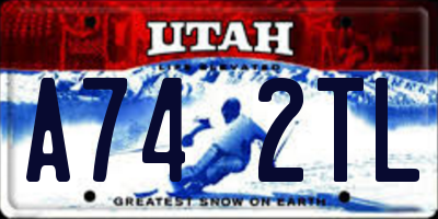 UT license plate A742TL