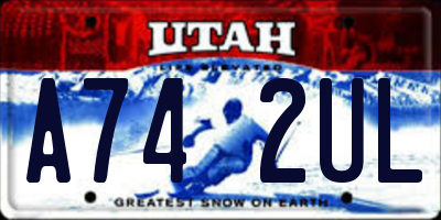 UT license plate A742UL
