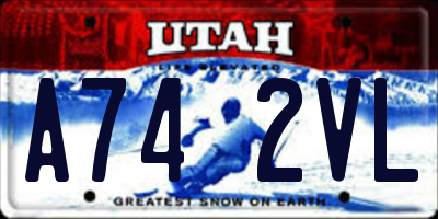 UT license plate A742VL