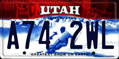 UT license plate A742WL