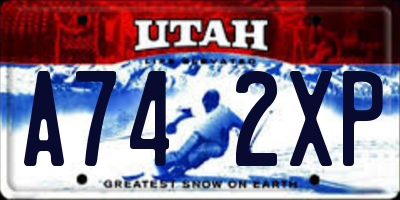 UT license plate A742XP