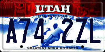 UT license plate A742ZL