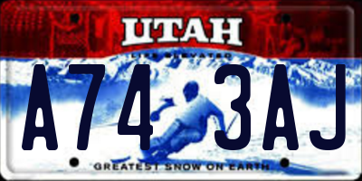 UT license plate A743AJ