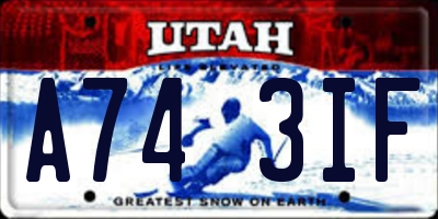 UT license plate A743IF