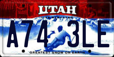 UT license plate A743LE
