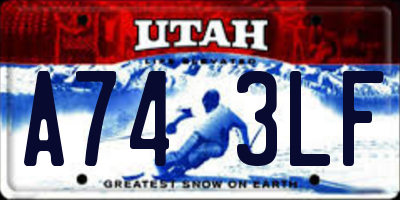 UT license plate A743LF