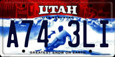 UT license plate A743LI