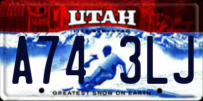 UT license plate A743LJ