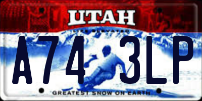 UT license plate A743LP