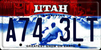 UT license plate A743LT