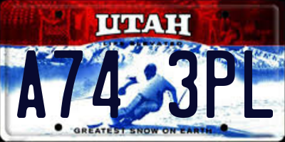 UT license plate A743PL