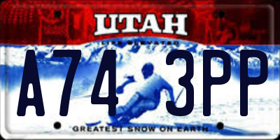 UT license plate A743PP