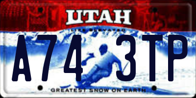 UT license plate A743TP