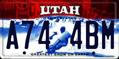 UT license plate A744BM