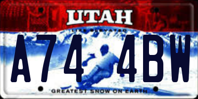 UT license plate A744BW