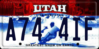 UT license plate A744IF