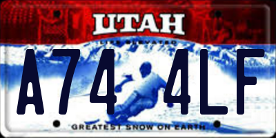 UT license plate A744LF