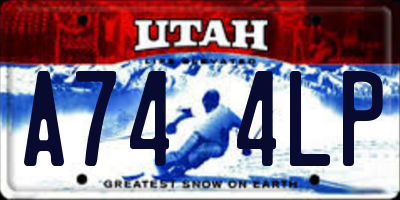 UT license plate A744LP