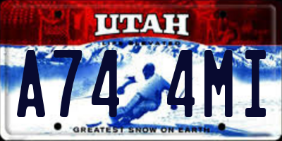 UT license plate A744MI