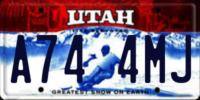 UT license plate A744MJ