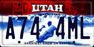 UT license plate A744ML