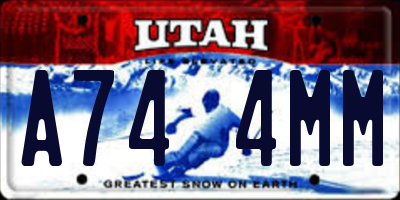 UT license plate A744MM